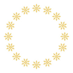 Sticker - frame circular of snowflake christmas decoration vector illustration design