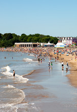 Crowded Beach At Barry Island, Wales, UK