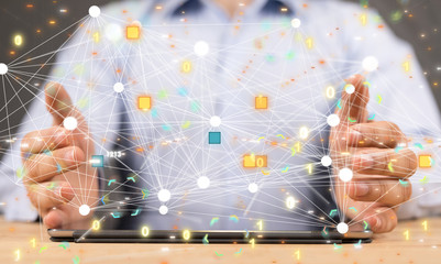 code data concept in hand digital 3d