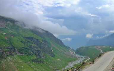 Wall Mural - Motorbike road trip into the bare Himalayan mountains-  Ladakh, in the north of India 