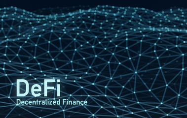 Wall Mural - defi - decentralized finance, futuristic polygonal background 3d render