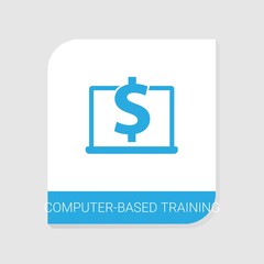 Wall Mural - Editable filled Computer-Based Training icon from e-Learning icons category. Isolated vector Computer-Based Training sign on white background