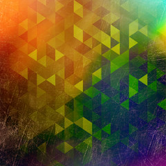 Grunge style and vintage concept triangular patterned and textured background.