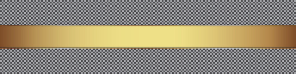 gold ribbon banner on transparent background