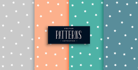 Canvas Print - cute stars pattern set design in many colors