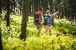 © MACO - Two girlfriends hiking in the mountains. Red Lodge, Montana, USA