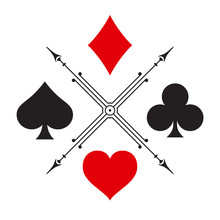 Suit Deck Of Playing Cards On White Background.
