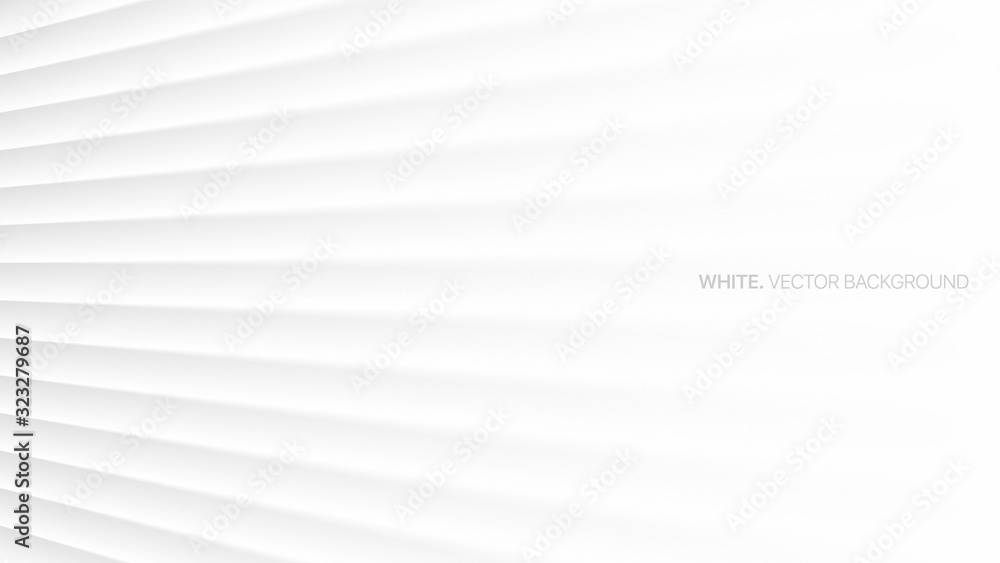 Minimalist White Abstract Background 3D Vector Smooth Perspective Lines ...