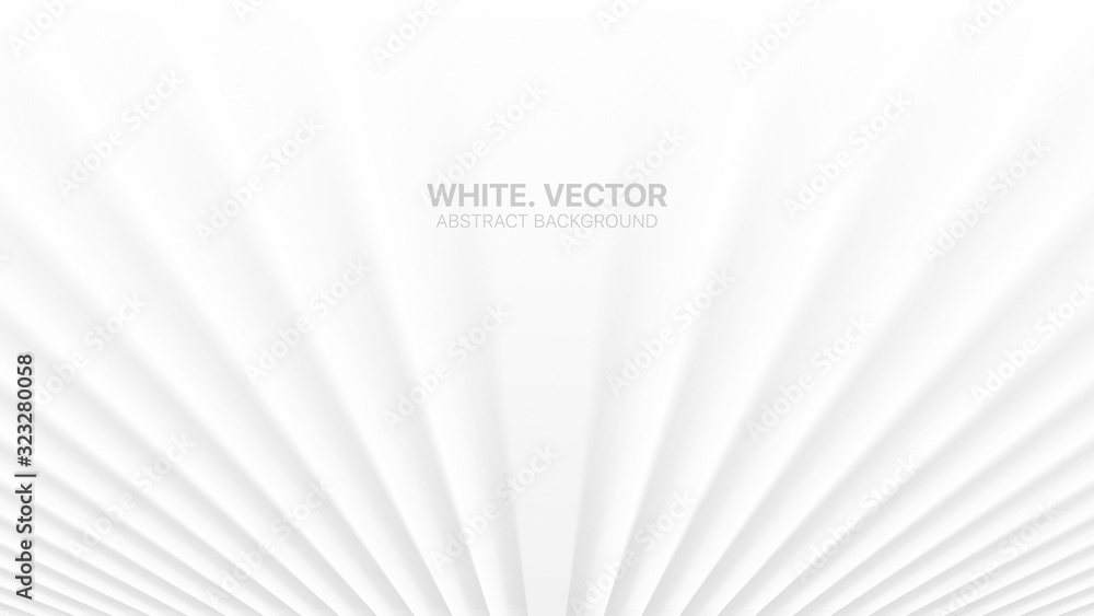 3D Vector Smooth Perspective Lines White Abstract Background. Colorless ...