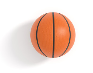 basketball ball on white background. team sport. sport activity. 3d rendering