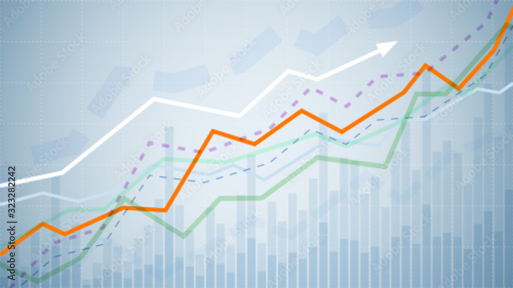 Financial graph chart. Business data analytics. Monitoring finance ...