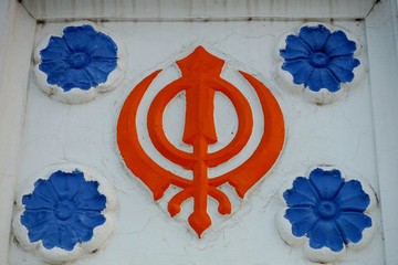 Wall Mural - The Khanda a symbol of the Sikh faith - Sikhism or Sikhi is a Indian monotheistic religion that originated in the Punjab region 