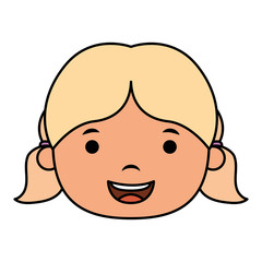 Sticker - cute little blond girl head character