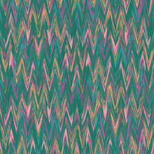 Abstract Woven Zig Zag Chevron Abstract Texture Background. Variegated Melange Stripe Ikat Style Seamless Pattern. Funky Wavy All Over Print. Trendy Modern Colorful Textured Fashion Swatch.