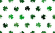© Hamster Artist - Three-leafed shamrock clovers seamless pattern. Watercolor background for Saint Patrick's Day.