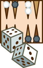 Backgammon icon, thin vector illustration