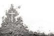 © domagoj8888 - Golgotha hill with cross of Jesus Christ drawing made in ash, sand or dust as christian crucifixion calvary of God on Good Friday before Easter or Ash Wedneday concept