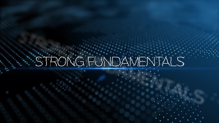 Wall Mural - strong fundamentals modern intro text 3d animation with lens flare and depth of field focus blur