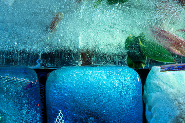 Wall Mural - Frozen Colours Abstract Photography in Blue Tones