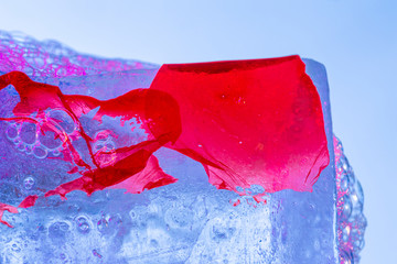 Wall Mural - Vivid Magenta Ice Blocks Abstract Composition