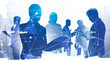 © ImageFlow - Business team in city, network interface