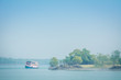 Sundarban river scape with a tourist boat