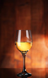 Fototapeta Lawenda - glass goblet with wine