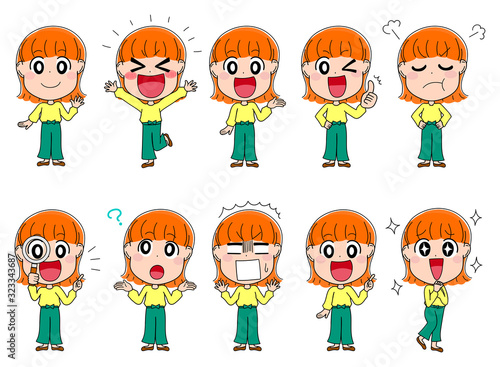 イラスト素材 かわいい 女性 全身 表情 Vecteur Stock Adobe Stock イラスト素材 かわいい 女性 全身 表情 Vecteur Stock Adobe Stock
