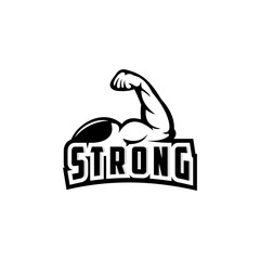 Wall Mural - Logo Strong. Sport gym, fitness label. Vector illustration