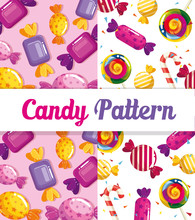Candy Pattern With Delicious Caramels Vector Illustration Design