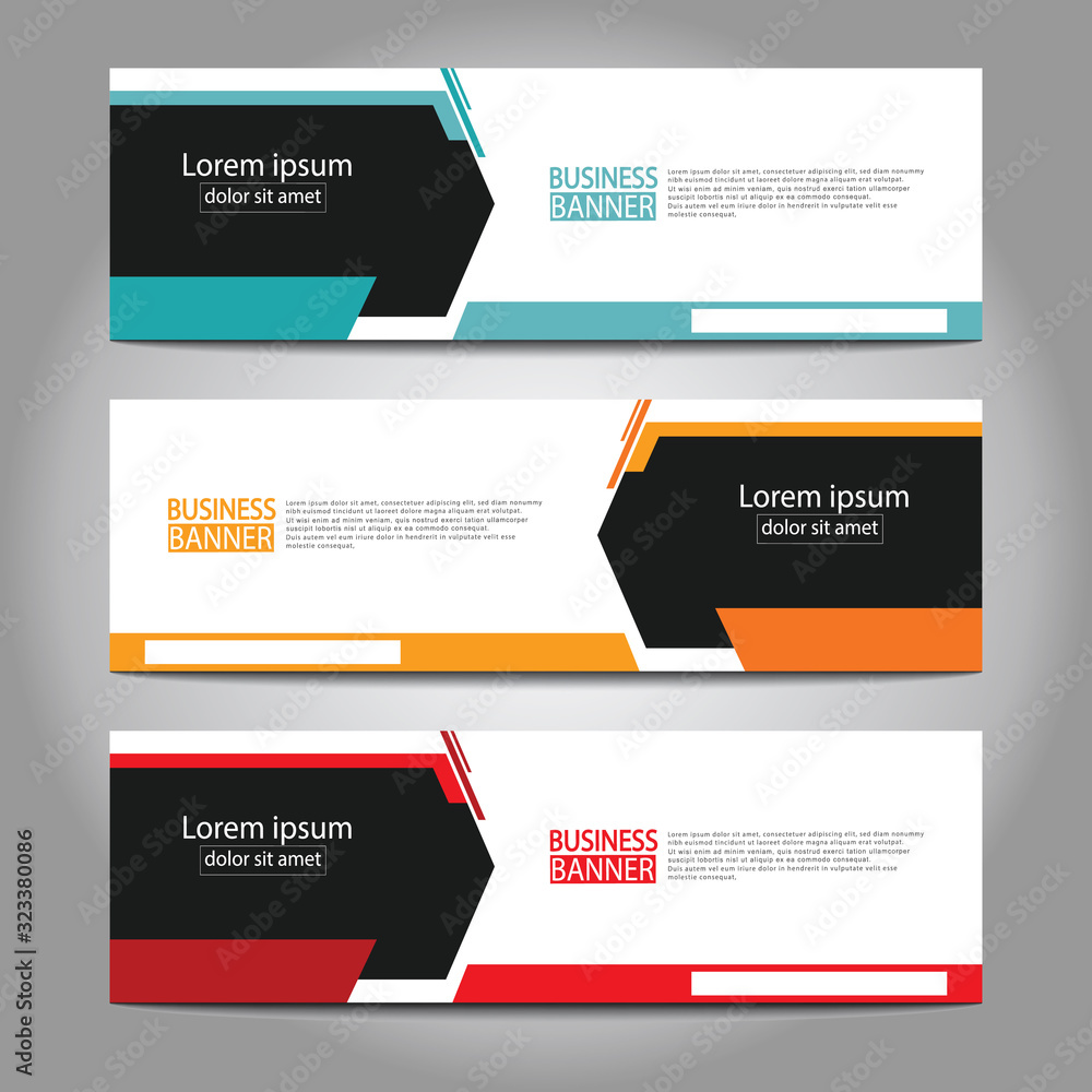 Vector abstract design web banner template. Web Design Elements - Header Design. Abstract geometric web banner template on grey background.Modern banner.