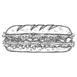 Illustration of sandwich. Design element for poster, card, banner, flyer. Vector illustration