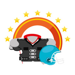 Sticker - american football sport helmet with front shirt