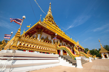 Khonkaen, THAILAND - February 9,2020 : Phrathat KhamKaen at Wat Chetiyaphumin, Khon Kaen people respect the people on February 9,2020 in Khonkaen, THAILAND.