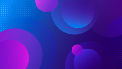 Wall Mural - futuristic bright colorful gradient background with blue and pink circle shape. abstract dynamic lig