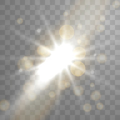 Wall Mural - white glowing light burst . lens flare. sun ray sparkles. bright star. sunlight special lens flare l