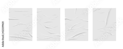 Photographie Glued paper wrinkled effect, vector realistic background