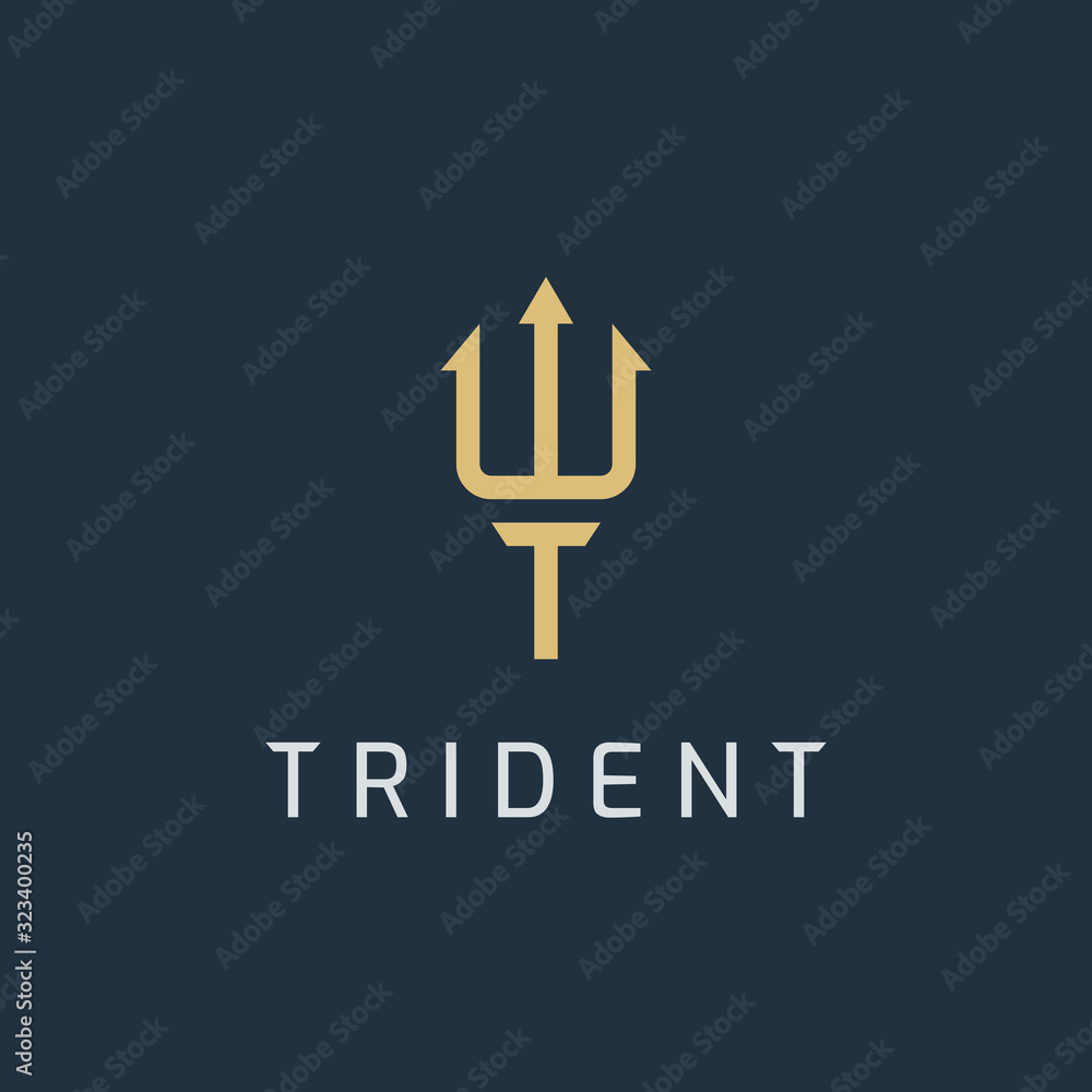 Trident R Logo trident logo Stock Vector | Adobe Stock