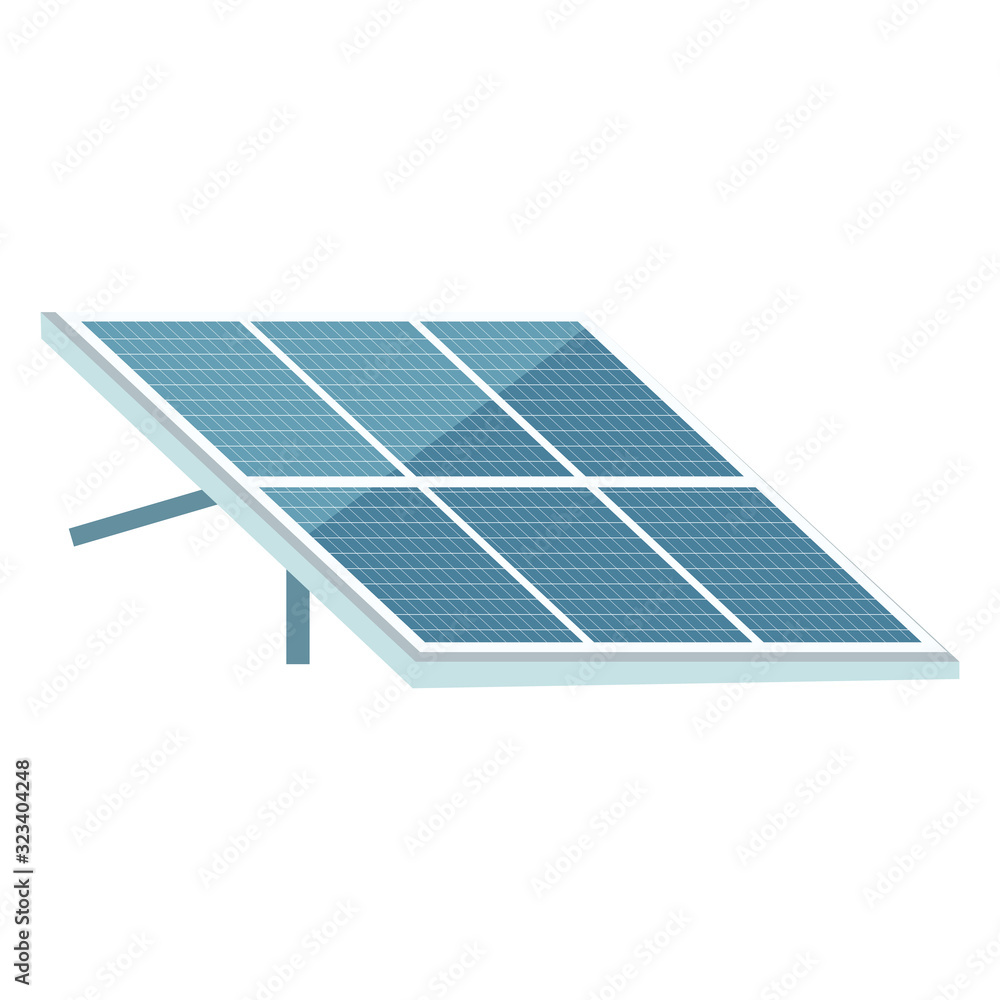 เวกเตอร์ Stock Solar panel cartoon vector illustration. Photovoltaic ...