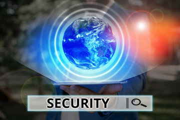 Wall Mural - Word writing text Security. Business photo showcasing measures taken to be safe Quality or state of being secure Elements of this image furnished by NASA