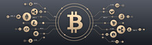 Bitcoin And Crypto Currency Illustration, Blockchain, Cryptomonnaie