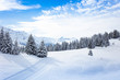 © Sergey Novikov - Winter fir and pine forest covered with snow after strong snowfall over Mont-Blanc mountain range on background on sunny frosty day