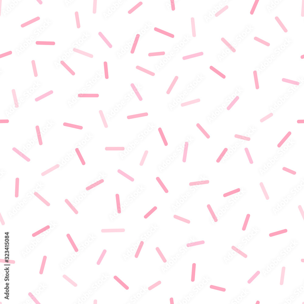 Seamless vector pattern with decorative sprinkles. Pink donut glaze or ...