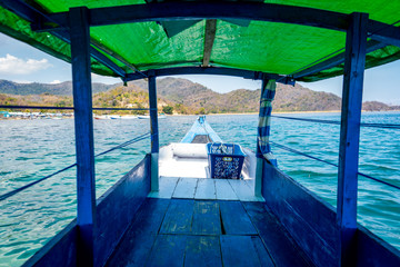 view on an island from a boat