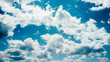 Blue sky background. Freedom hope dreams. White clouds. Sunny day.