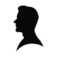 Wall Mural - Man head silhouette vector on white