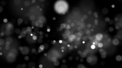 Fototapete - Bokeh Grayscale Circle Blur Particle Element Shining, Glittering Black White Background