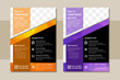© 1234design - The minimal vector editable layout of square format design template for brochure, flyer, magazine. Colorful polygonal background with triangles, modern pattern. space for photo. flat orange and purple