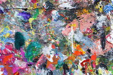 Art Paint Background Of Bright Multi Coloured And Textured Painted Surface