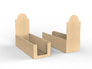 Blank counter top product display for mock up and branding. 3d render illustration.